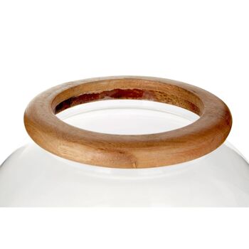 Hampstead Hurricane Small Candle Holder with Wood Rim 3