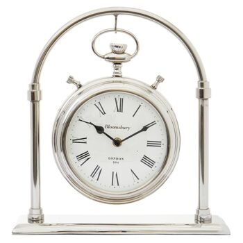 Hampstead Large Silver And Antique Brass Mantel Clock 1