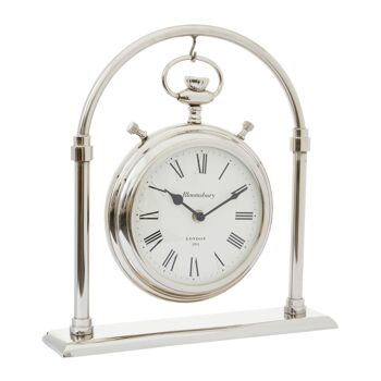 Hampstead Large Silver And Antique Brass Mantel Clock 2