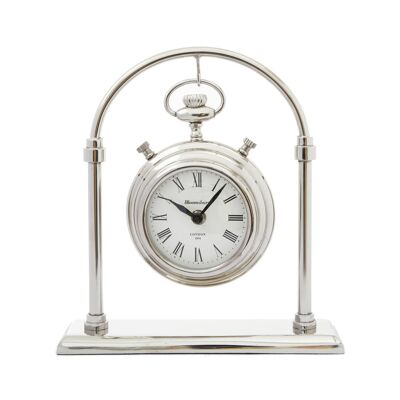 Hampstead Small Silver And Antique Brass Mantel Clock