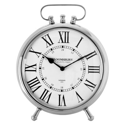 Hampstead Table Clock with Nickel Finish