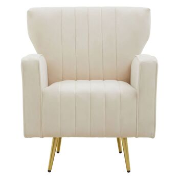 Hayley Natural Velvet Armchair 1