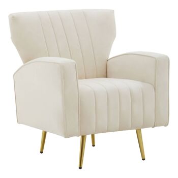 Hayley Natural Velvet Armchair 3