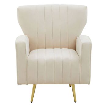 Hayley Natural Velvet Armchair 6