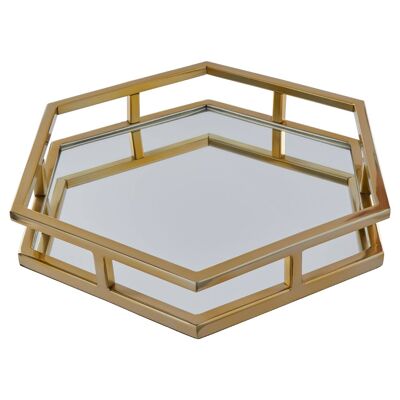 Herber Gold Finish Hexagonal Tray