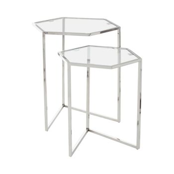 Herber Set of 2 Silver Finish Tables 3