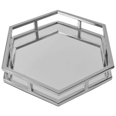 Herber Silver Finish Hexagonal Tray