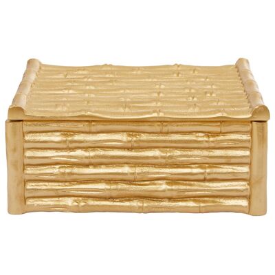 Hiba Large Gold Finish Trinket Box