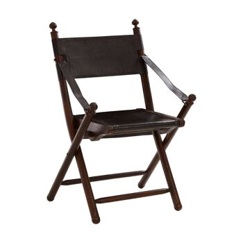 Inca Teak and Black Folding Chair 1