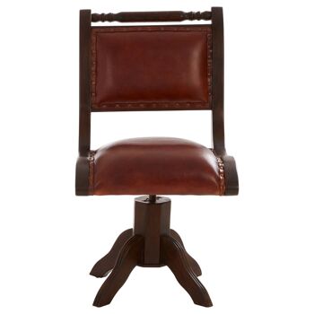 Inca Teak and Brown Swivel Chair 2