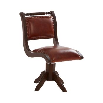 Inca Teak and Brown Swivel Chair 5