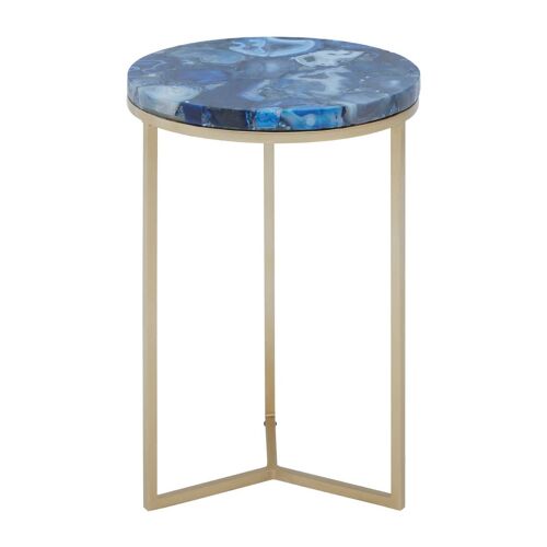 Inventivo Blue & Gold Agate Side Table