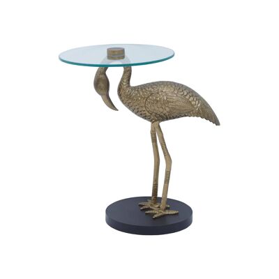 Inventivo Clear Glass Flamingo Side Table