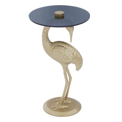 Inventivo Flamingo    Black Glass  Side Table