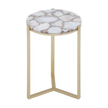 Inventivo Ivory & Gold Agate Side Table 1