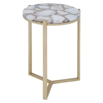 Inventivo Ivory & Gold Agate Side Table 2