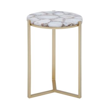 Inventivo Ivory & Gold Agate Side Table 3