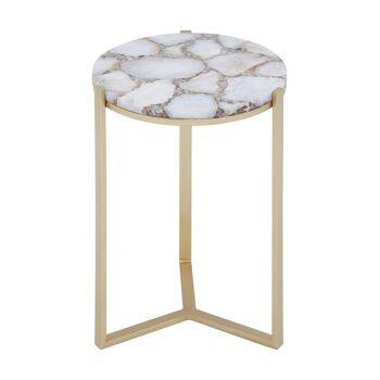 Inventivo Ivory & Gold Agate Side Table 5