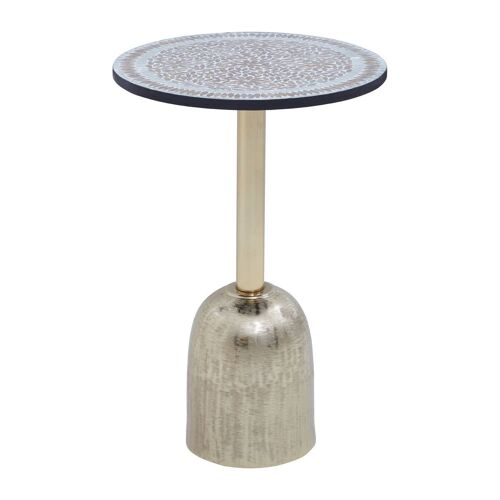Inventivo Mosaic Top Gold Base Side Table