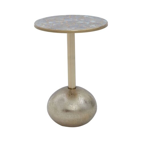 Inventivo Mosaic Top Gold Finish Side Table
