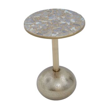 Inventivo Mosaic Top Gold Finish Side Table 2