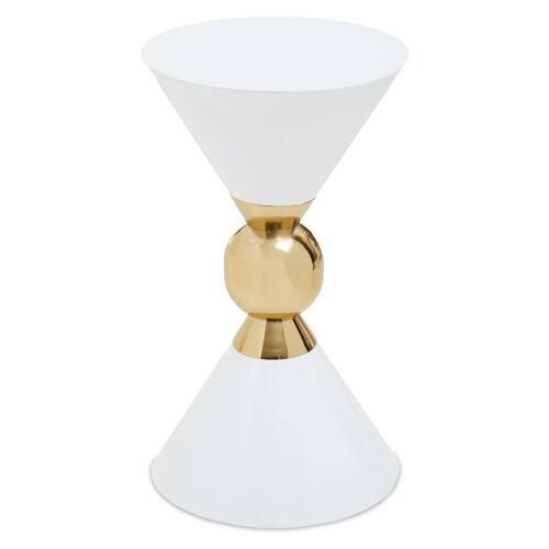 Jaipur White and Gold finish Side Table