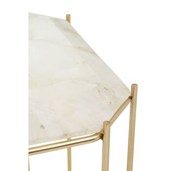 Jaipur White Quartz Side Table 3