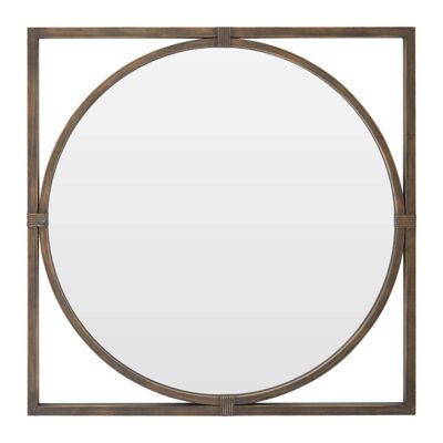 Jair Bronze Metal Frame Square Wall Mirror