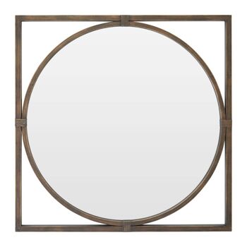 Jair Bronze Metal Frame Square Wall Mirror 1