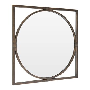 Jair Bronze Metal Frame Square Wall Mirror 2