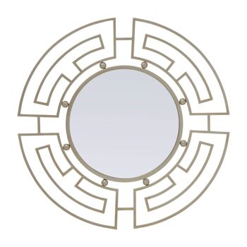 Jalal Silver Metal Frame Round Wall Mirror 1