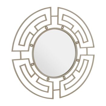 Jalal Silver Metal Frame Round Wall Mirror 2