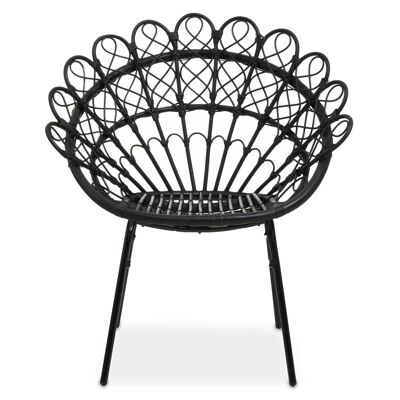 Java Black Rattan Peacock Chair