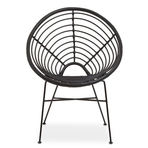 Java Black Rattan Round Chair