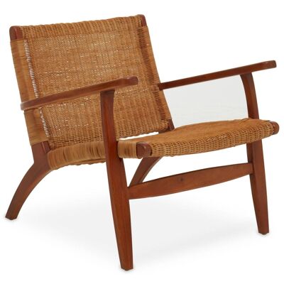Java Woven Chair in Brown Natural Rattan