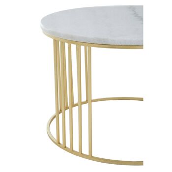 Jodie Set of Two White Marble and Gold Frame Table 4