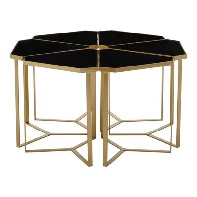 Jodie Six Piece Black Top and  Gold Frame Table Set