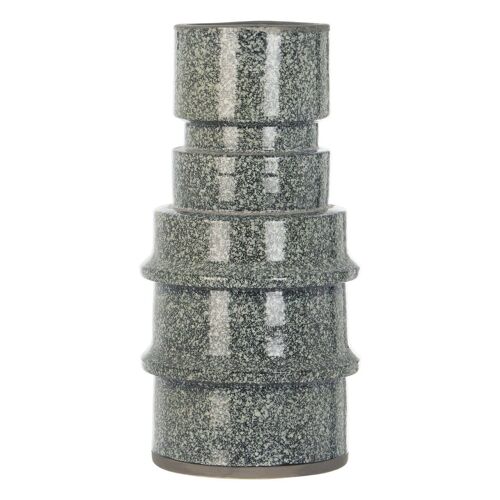 Kaga Grey Speckled Earthenware Vase
