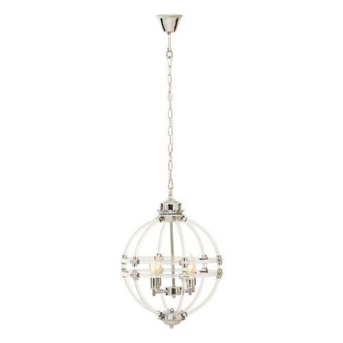 Karlo Pendant Light in Clear Acrylic and Chrome Finish