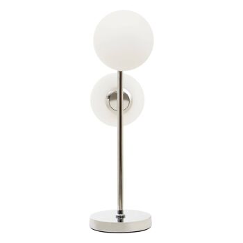 Karter White Glass with Chrome Table Lamp 3