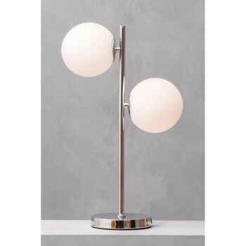 Karter White Glass with Chrome Table Lamp 4