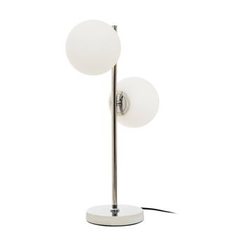 Karter White Glass with Chrome Table Lamp 6