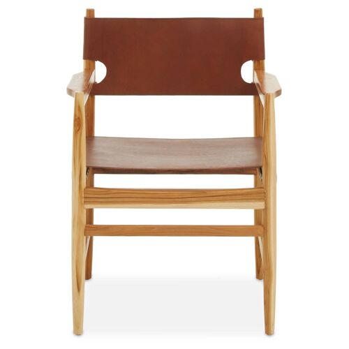Kendari Antique Brown Leather Chair