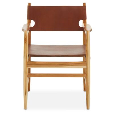 Kendari Antique Brown Leather Chair