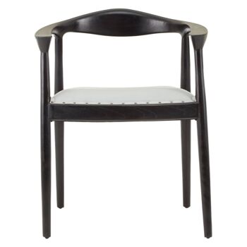 Kendari Chair with Grey Plain Cow Leather 1