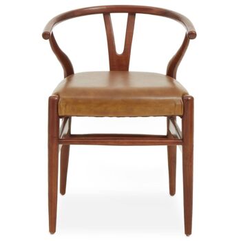 Kendari Cow Camel Leather Chair 1