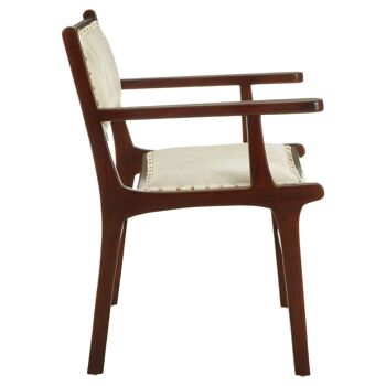 Kendari Leather Teak Wood Dining Chair 3