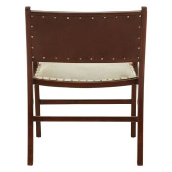 Kendari Leather Teak Wood Dining Chair 4