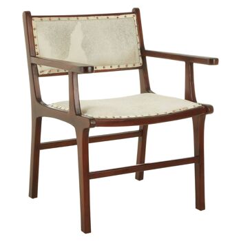 Kendari Leather Teak Wood Dining Chair 5