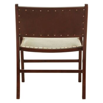 Kendari Leather Teak Wood Dining Chair 8